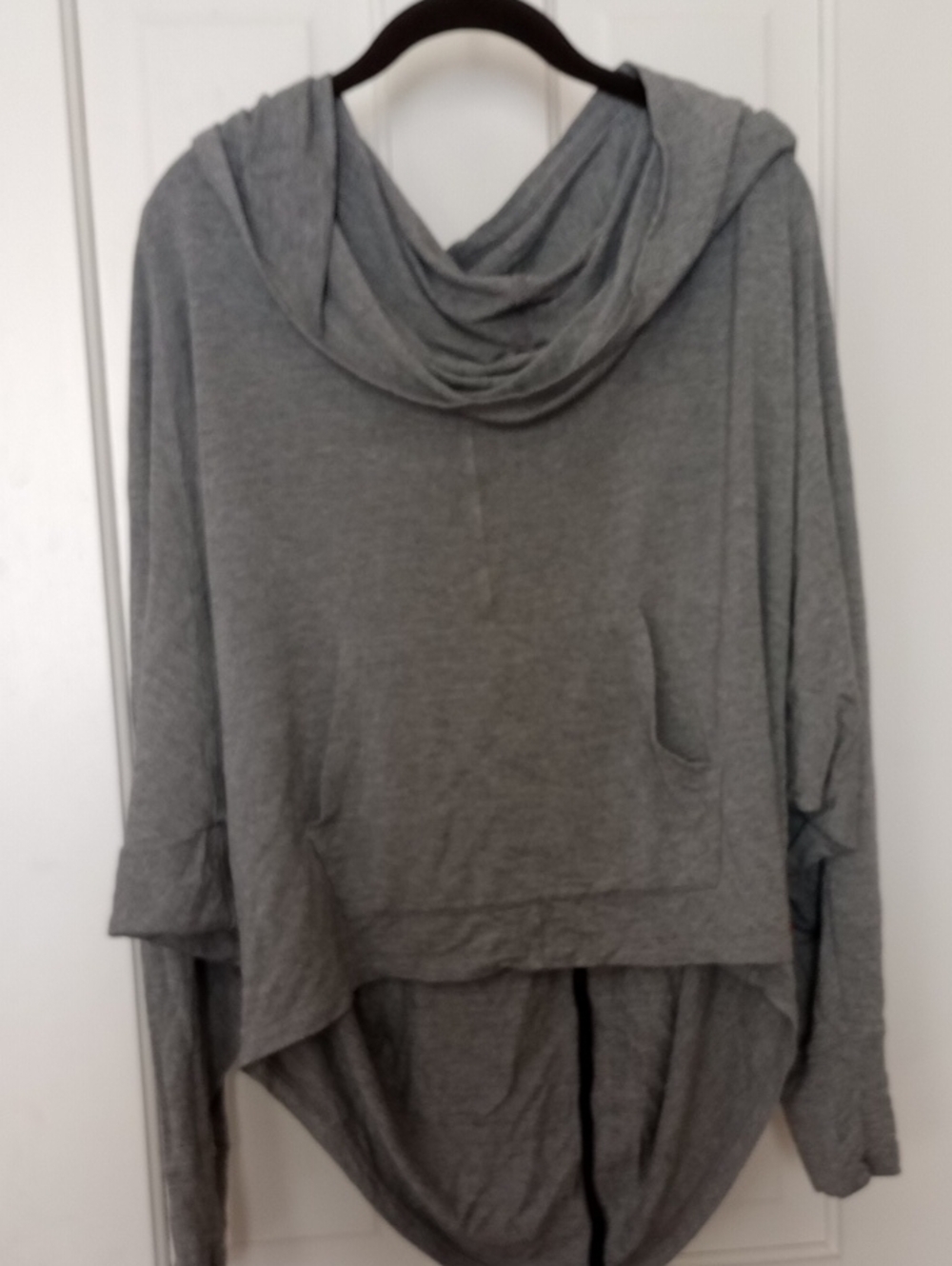 LUCY Gorgeous Gray Women's Draped Hoodie W/ Pockets